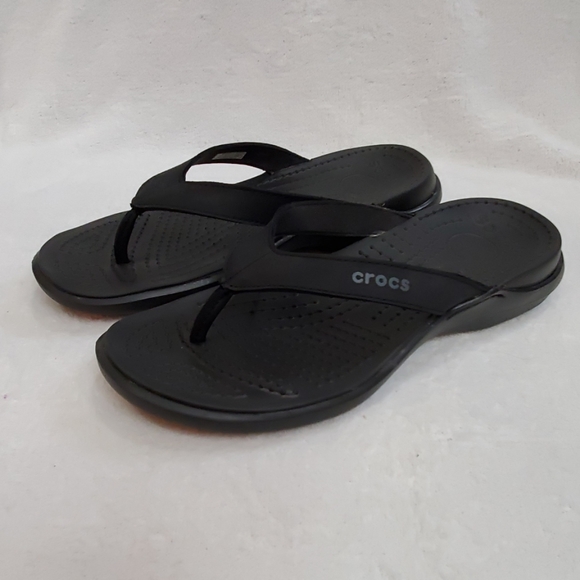 CROCS Shoes - Crocs Black Flip Flop Sandals, 9